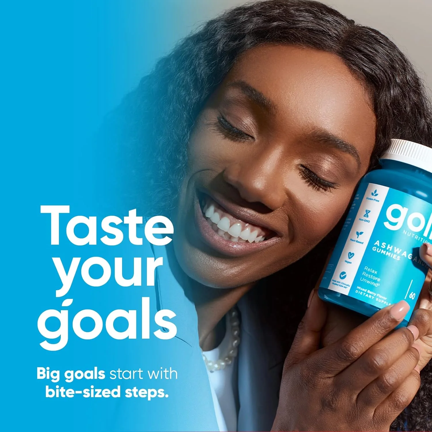 Goli Ashwagandha & Vitamin D Gummy - Mixed Berry, KSM-66, Vegan, Plant Based, Non-GMO, Gluten-Free & Gelatin Free. America's #1 Ashwagandha Brand - Image 3