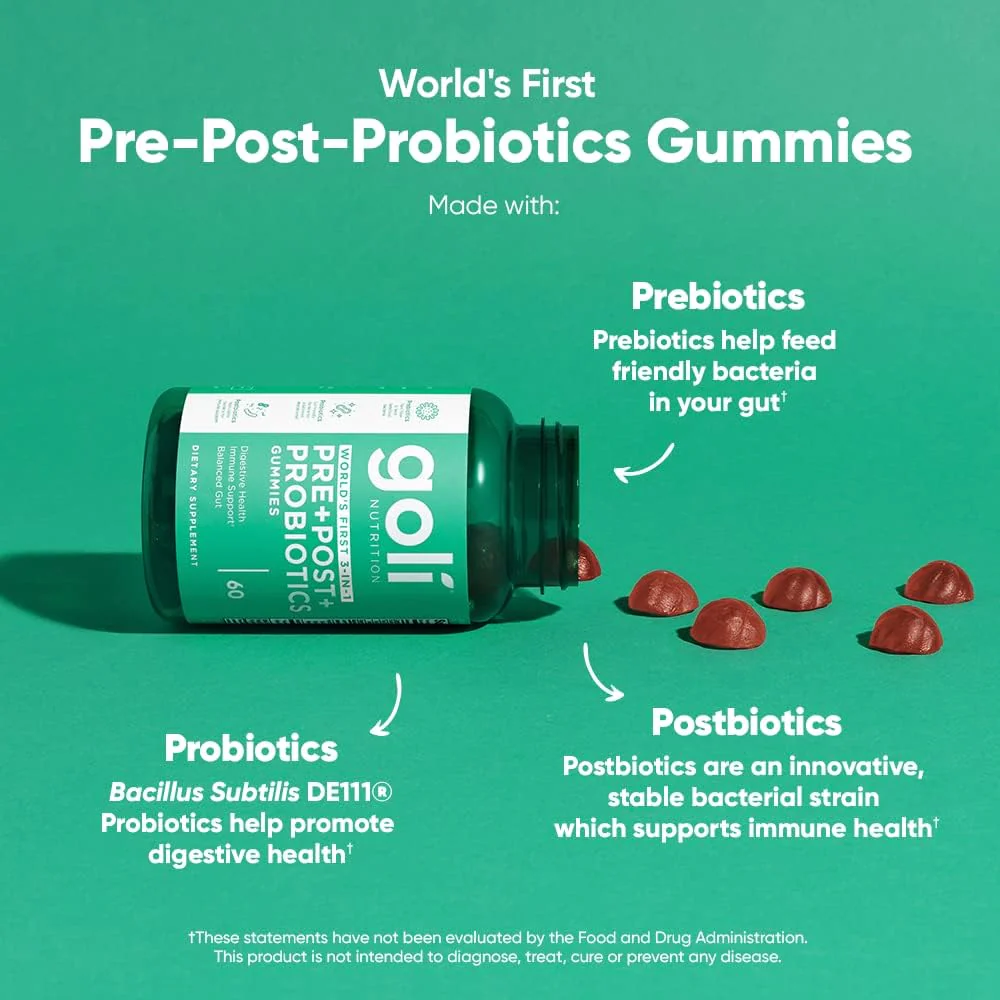 Goli Pre, Post, Probiotics Gummy - World's First 3-in-1 Gluten-Free, Vegan, Non-GMO, and Gelatin-Free. - Image 6