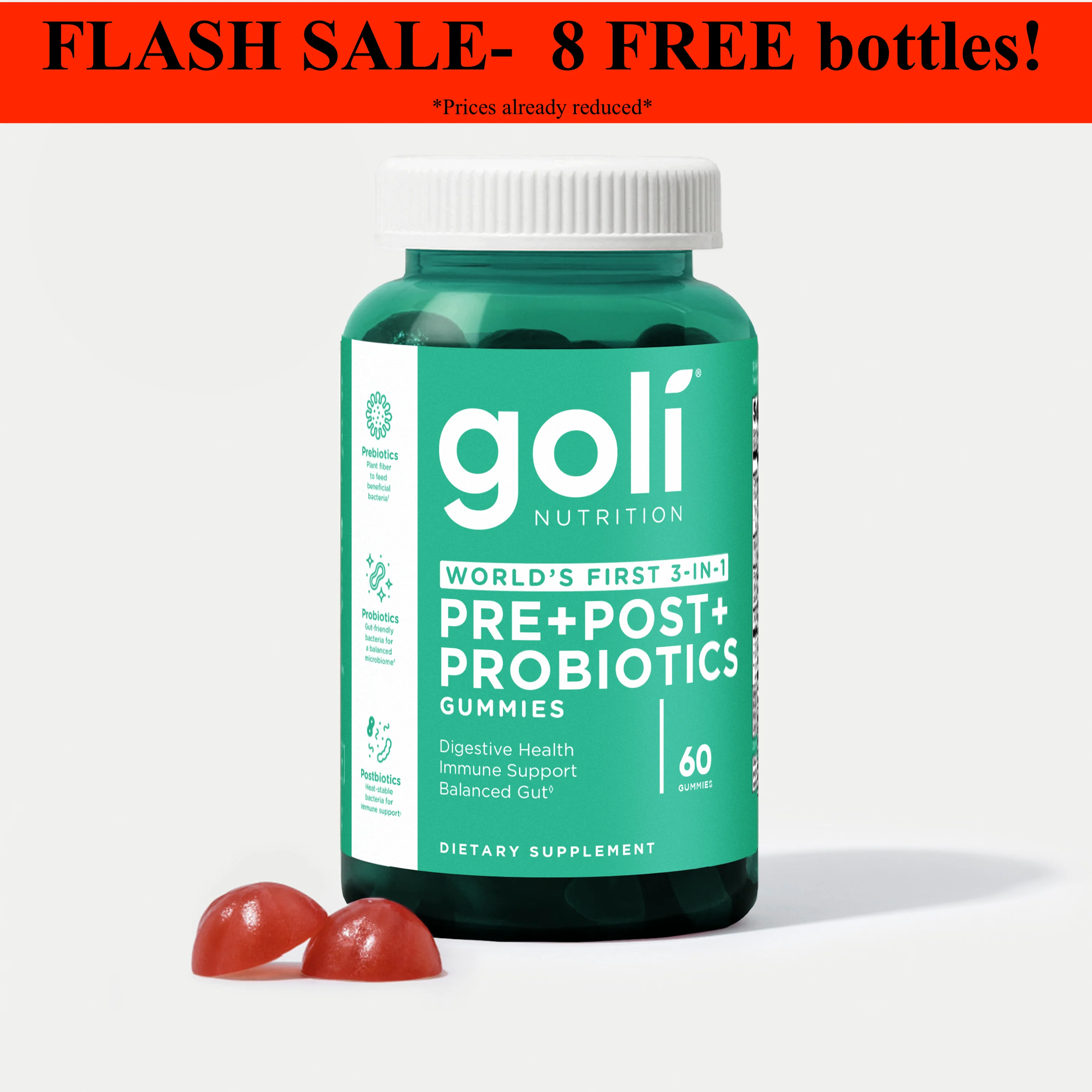 Goli Nutrition Probiotic+ Gummies  |  Unit = Case of 48 (TF) - Image 3