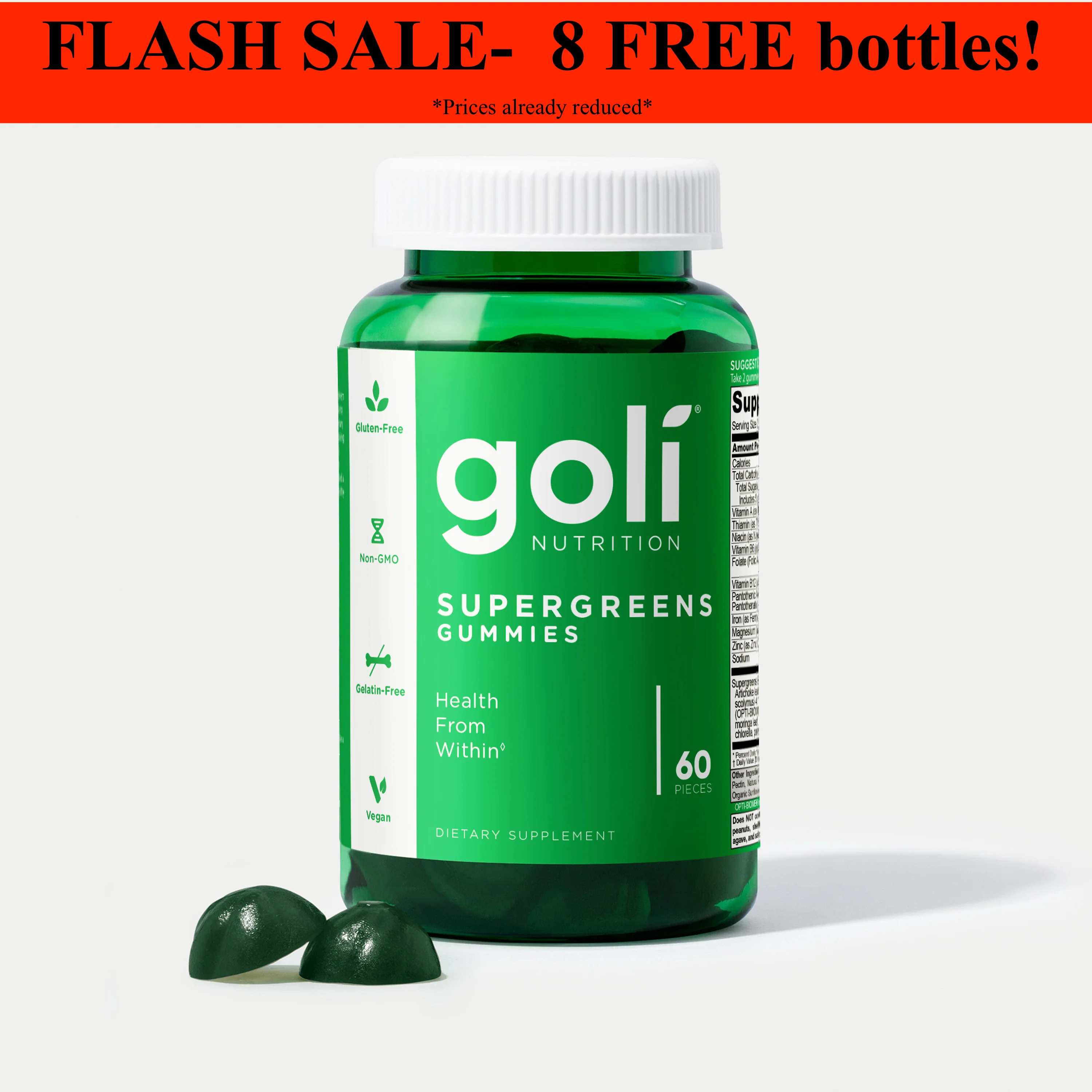 Goli Nutrition Supergreens Gummies | Unit = Case of 48 - Image 3