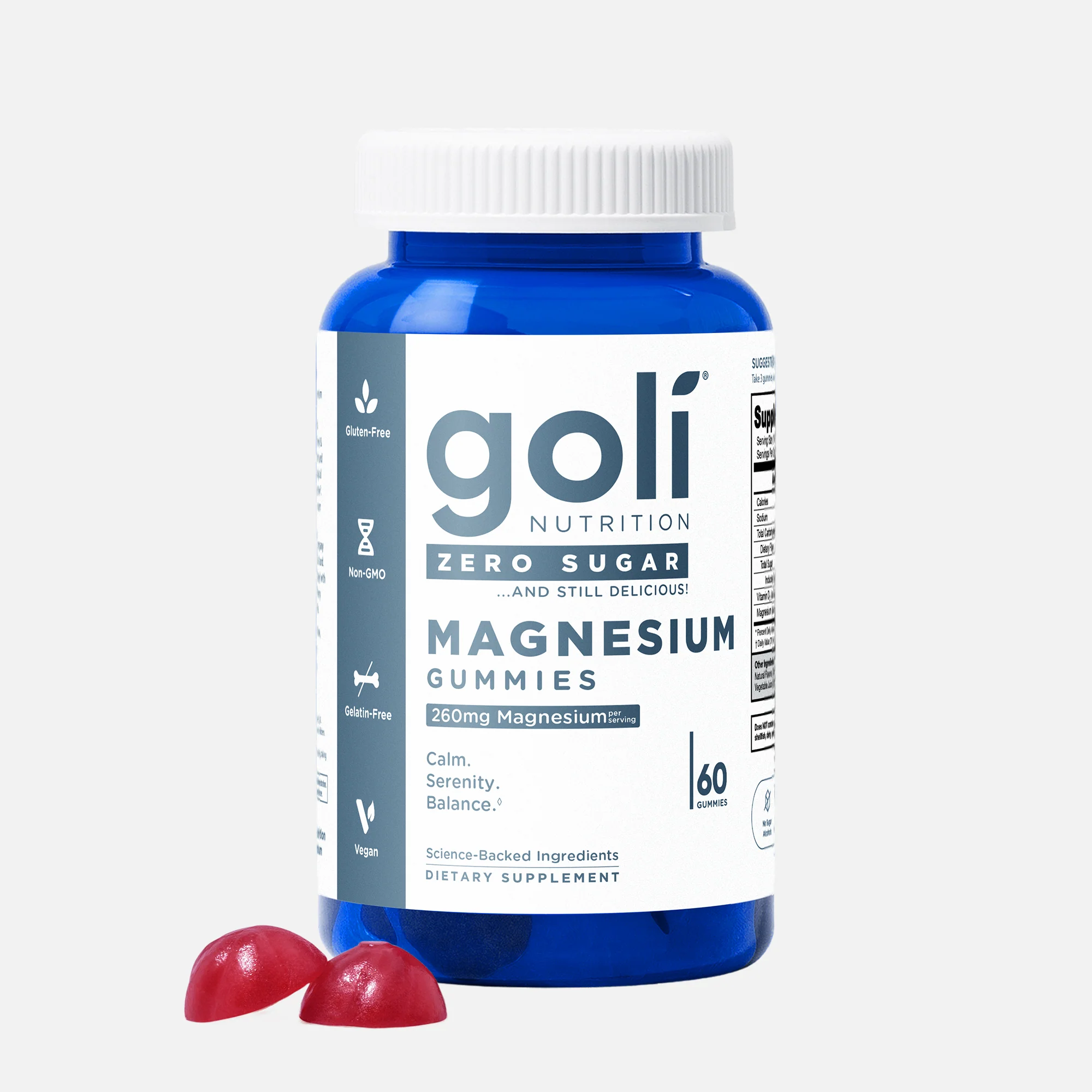 Goli Nutrition Zero Sugar Magnesium Gummies  |  Unit = Case of 24