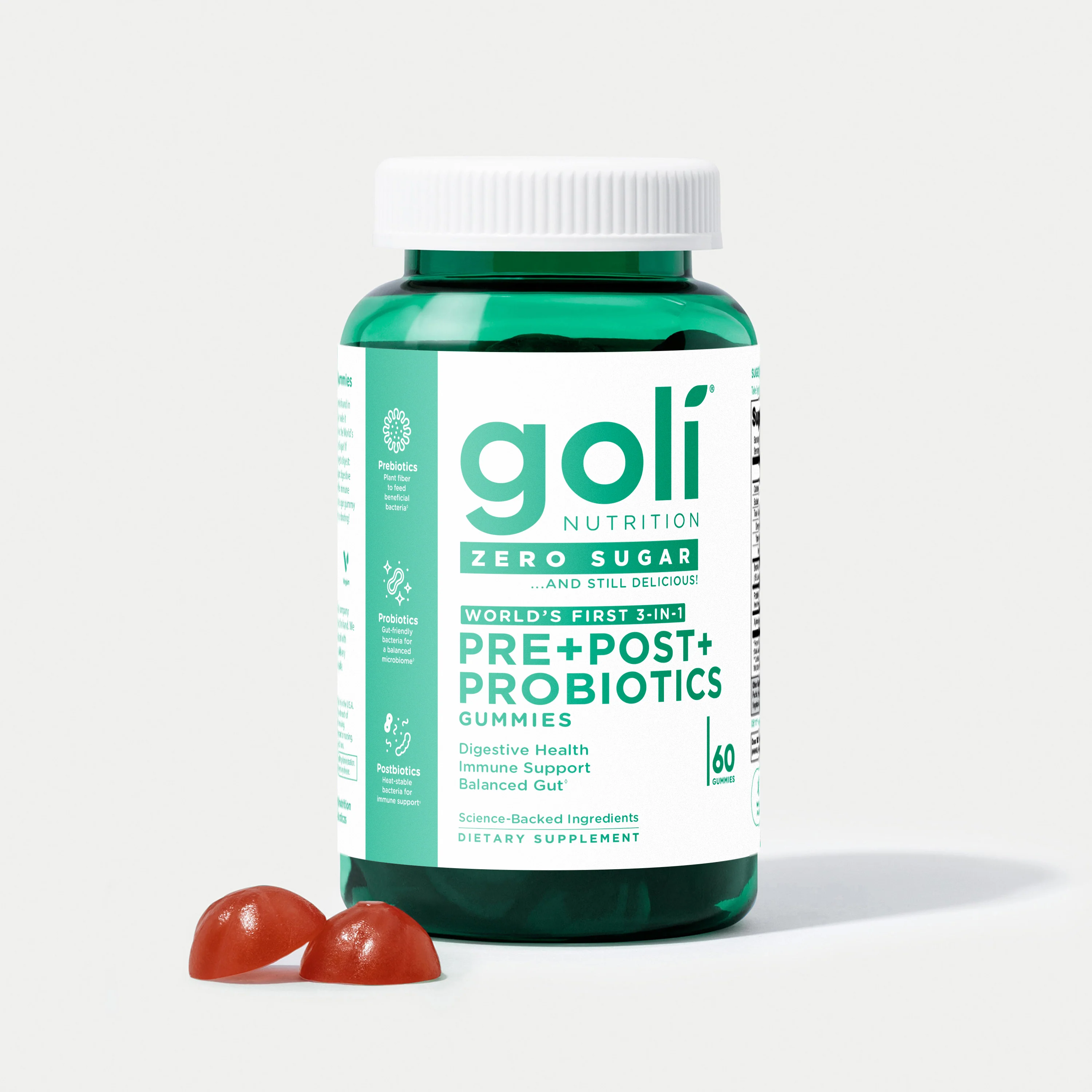 Goli Nutrition Zero Sugar Probiotic+ Gummies  |  Unit = Case of 48